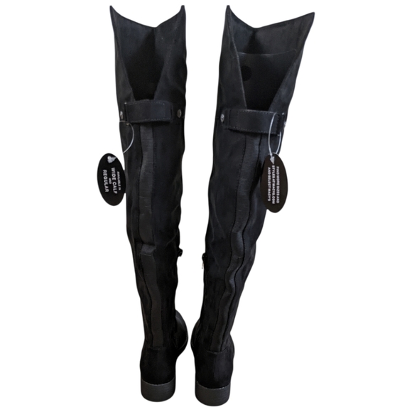 Sun and Stone Women's Over the Knee Allicce Black Microsuede Boots Size 5 - Picture 6 of 13